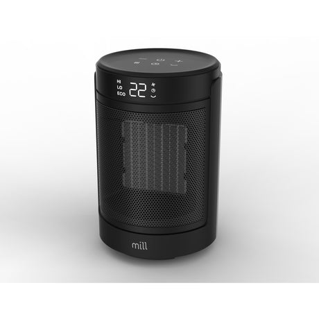 Calefactor de ventilador cerámico Mill fh1500black, calefactor de ventilador de 1500 vatios (negro)
