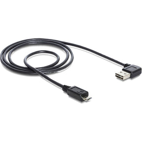 Delock easy-usb-a 2.0 90° > cable micro-usb-b (negro, 2 metros)
