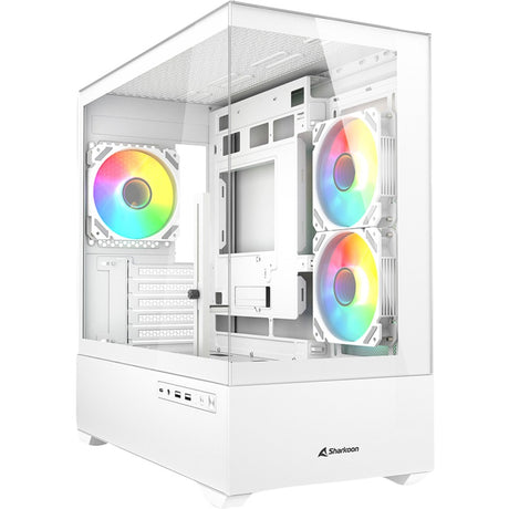 Carcasa mini torre Sharkoon mk6 rgb (blanca | 2x usb-a | 1x usb-c | rgb | vidrio templado)