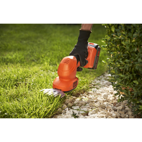 Tijera para césped y arbustos black+decker bcss18b-xj 18v (sin batería) (naranja negro, batería y cargador no incluidos)