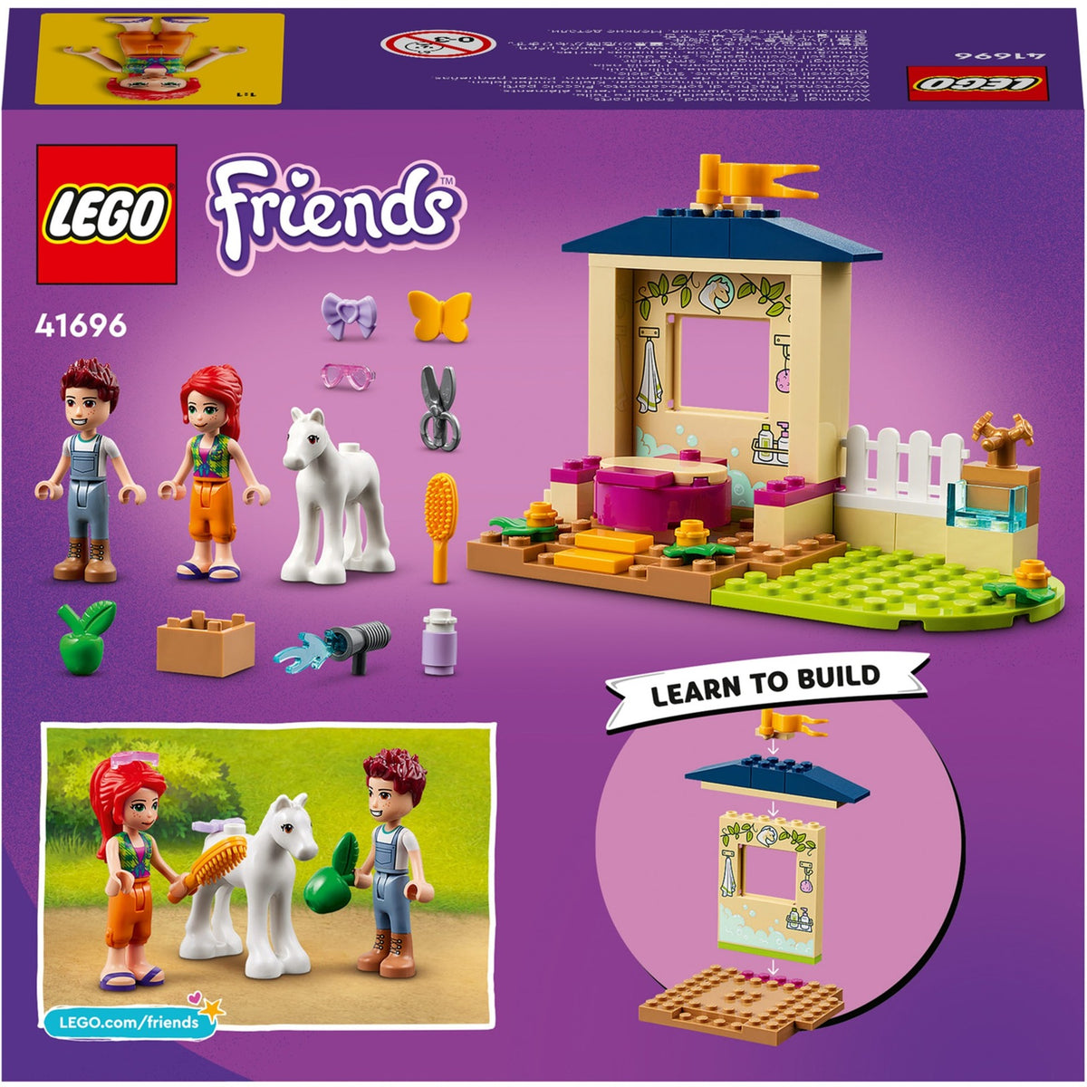 Lego friends - juguete de construcción del establo de lavado de pony (41696)