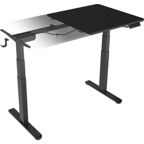 Icy box Mesa para sentarse y pararse con altura regulable eléctricamente y tablero (negro, con panel táctil con memoria)