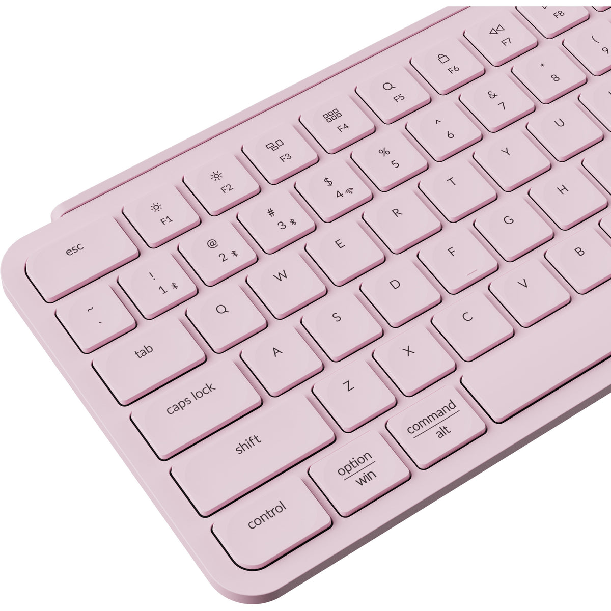Keychron b1 pro-k4, teclado (rosa claro, us-international, interruptores de tijera, 75%, teclas abs, 2.4ghz | bluetooth 5.2 | usb-c)