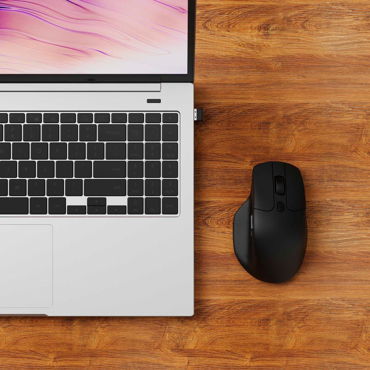 Ratón inalámbrico Keychron m6-a1 (negro, 100 - 26.000 ppp, USB-C Bluetooth 5,1 2,4 GHz)