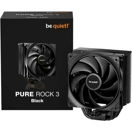 ¡Tranquilizarse! Enfriador de CPU Pure Rock 3 negro (negro, conector de ventilador PWM de 4 pines)