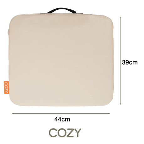 Cosy jord almohadilla térmica para cojín de asiento inalámbrico con calefacción por infrarrojos para exteriores (beige claro, batería externa de 10000 mah)