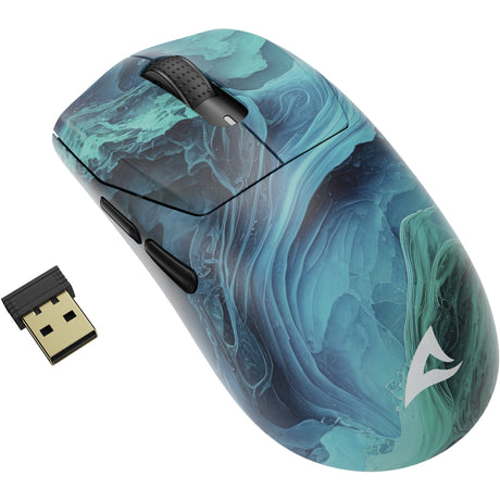 Ratón para juegos Sharkoon sgm25w (azul turquesa, 12.000 ppp, LED rgb)