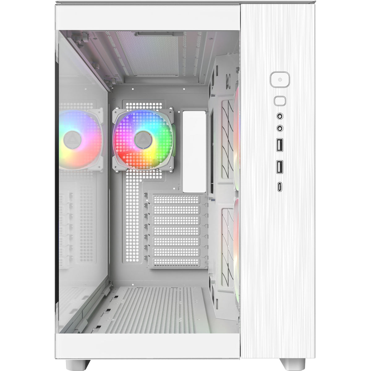 Carcasa torre midi montech king 65 pro (blanco | 2x USB-A | 1x USB-C | ventana)