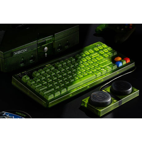 Teclado mecánico 8bitdo retro 87 - edición xbox (verde, diseño estadounidense (qwerty), kailh box jellyfish x, 80% (tkl), teclas abs, bluetooth 5.0, inalámbrico 2.4g, usb)