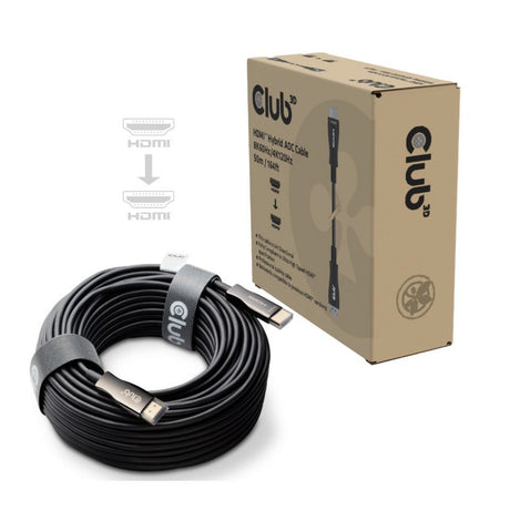 Cable AOC híbrido HDMI Club 3D 8K60Hz 4K120Hz 50m (Negro)
