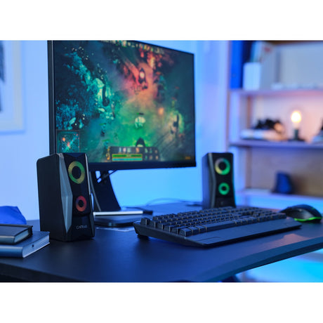 Trust GXT 606 JAVV RGB Illuminated 2.0 Juego de altavoces para PC (Negro)