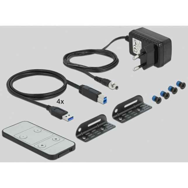 Delock conmutador kvm displayport 1.4 kvm (negro, 8k 30 hz, USB 3.0, audio)