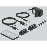 Delock conmutador kvm displayport 1.4 kvm (negro, 8k 30 hz, USB 3.0, audio)