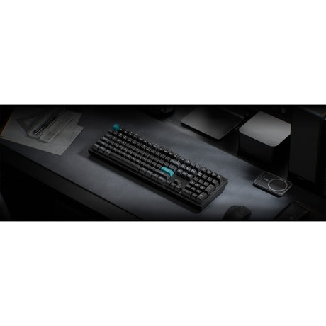 Teclado mecánico personalizado inalámbrico Keychron q6 ultra-m3 8k (negro, diseño estadounidense (qwerty), marrón seda pom, 100%, rgb, intercambio en caliente, 8k, 2,4 ghz bluetooth 5.2 usb-c)