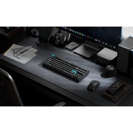 Teclado mecánico personalizado inalámbrico Keychron q3 ultra-m1 8k (negro, diseño estadounidense (qwerty), rojo seda pom, 80% (tkl), rgb, intercambio en caliente, 8k, 2,4 ghz | bluetooth 5.2 | usb-c)