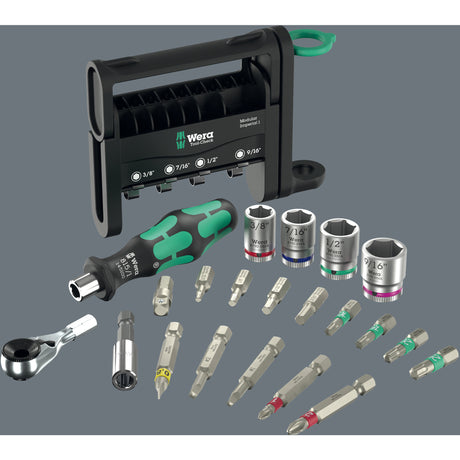 Wera tool-check modular set imperial 1, juego de puntas de 50 piezas (negro verde)