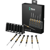 Juego de destornilladores micro ESD Wera con rejilla (negro amarillo, 6 piezas)