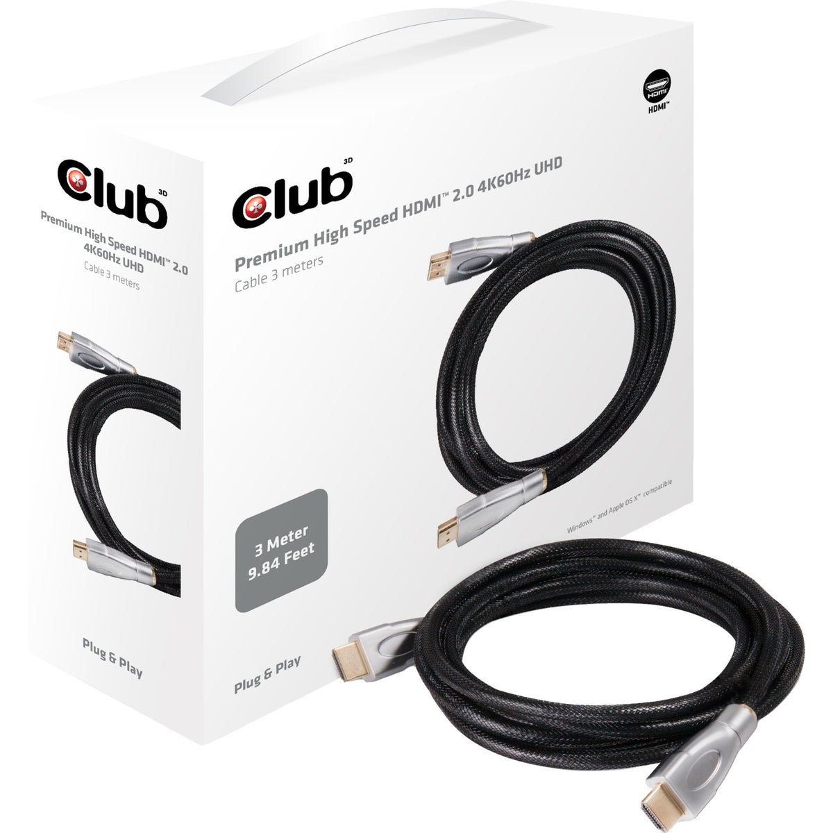 Cable Club 3D HDMI 2.0 premium UHD (3 metros)