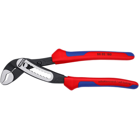 Knipex Alicates para bombas de agua de cocodrilo 88 02 180 Alicates suecos para bombas de agua (negro rojo, 180 mm)