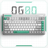 Teclado mecánico inalámbrico con agujero de gusano Iqunix OG80 (gris, diseño EE. UU. (QWERTY), Cherry MX Red, 80% (TKL), LED RGB, intercambiable en caliente, PBT, 2,4 GHz | Bluetooth 5.1 | USB-C)