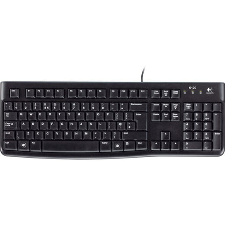 Teclado Logitech k120 para empresas (diseño internacional de EE. UU. (qwerty), cúpula de goma)