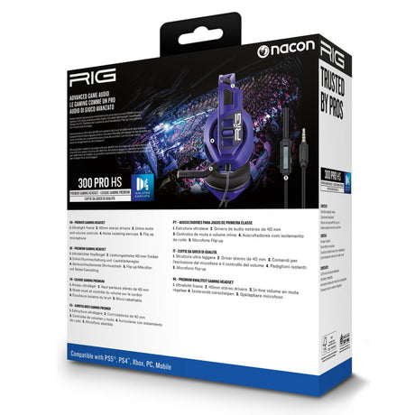 Auriculares supraaurales para juegos Nacon Rig 300 Pro HS Cosmic (púrpura, Playstation 4, Playstation 5, Windows, Nintendo Switch)