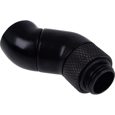 Adaptador en ángulo Alphacool eiszapfen, conexión doble de 45 grados (negro)