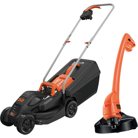 Cortacésped black+decker 1000w 32cm + cortabordes 250w (negro naranja, césped hasta 250m²)