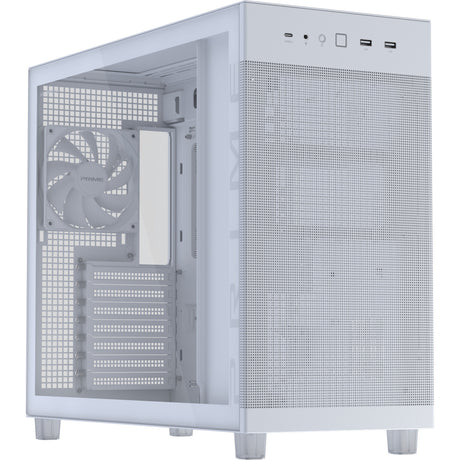 Asus Prime Ap303 - Carcasa Midi Tower con panel de vidrio templado (Blanco | 2x USB-A | 1x USB-C | Vidrio templado)