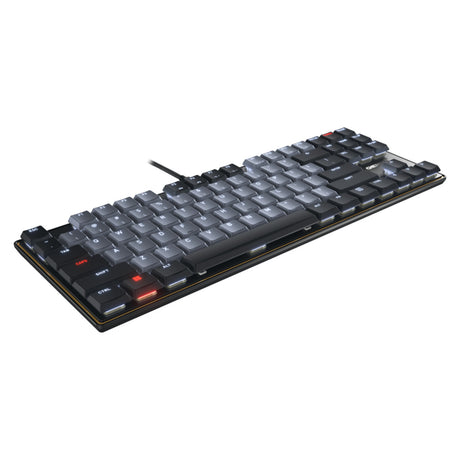 Teclado mecánico Cherry KC 500 MX LP TKL (negro, diseño estadounidense (QWERTY), MX Low Profile 2.0 Ivory, 80% (TKL), LED blancos, teclas PBT)