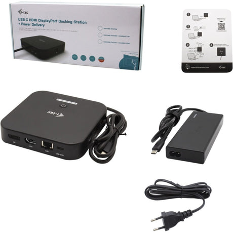 I-tec USB-C HDMI DP Docking Station con suministro de energía 65 W + cargador universal 77 W (negro)