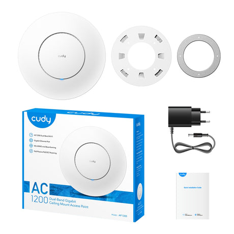 Punto de acceso gigabit wi-fi cudy ac1200 (blanco, malla)