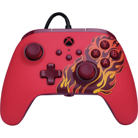 Controlador powera Advantage con cable para xbox series x|s - red fire (rojo, xbox series x|s, xbox one, PC)