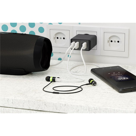 Cargador USB de 4 vías Goobay (30 W) (negro)