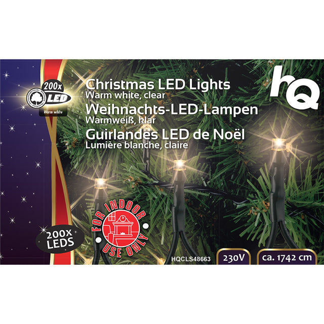 Luces navideñas 200 LED blanco cálido 17,4 m iluminación ambiental