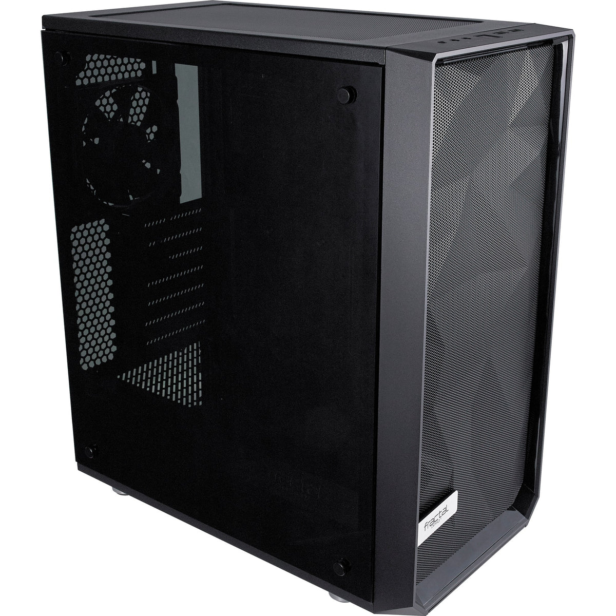 Carcasa de torre midi meshify c de diseño fractal (negro | 2x USB-A | vidrio templado)