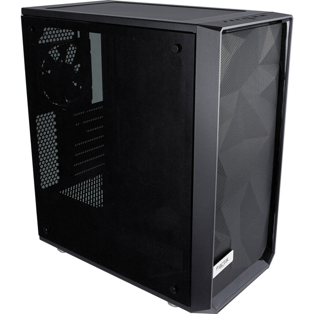 Carcasa de torre midi meshify c de diseño fractal (negro | 2x USB-A | vidrio templado)