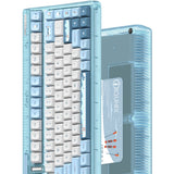 Teclado mecánico inalámbrico Iqunix OG80 wintertide (azul claro, diseño EE. UU. (QWERTY), Iqunix Moonstone Turbo, 80% (TKL), LED RGB, intercambiable en caliente, PBT, 2,4 GHz | Bluetooth 5.1 | USB-C)