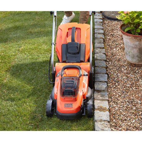 Cortacésped black+decker bcmw3318l2-qw 2x 18v (naranja negro, 2x baterías 18v 2.5ah y cargador incluidos)