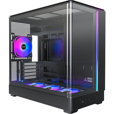 Carcasa torre midi montech king 15 pro (negro | 2x USB-A | 1x USB-C | RGB | ventana)