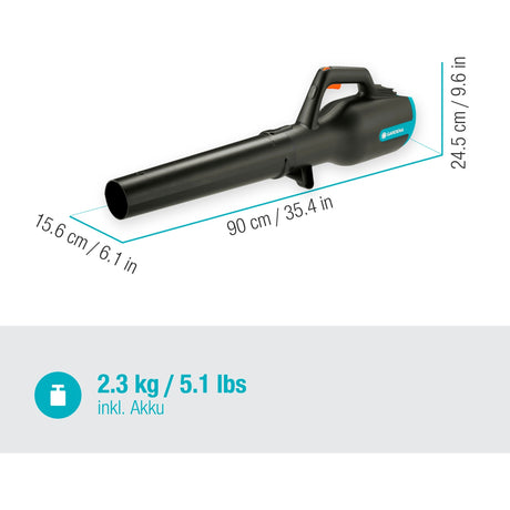 Set soplador de hojas a batería gardena powerjet 18v p4a (gris turquesa, 14890-20, batería incluida)