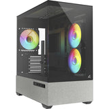 Carcasa mini torre Sharkoon mk7 argb (negra | 2x USB-A | 1x USB-C | RGB | vidrio templado)