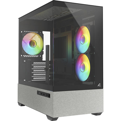 Carcasa mini torre Sharkoon mk7 argb (negra | 2x USB-A | 1x USB-C | RGB | vidrio templado)
