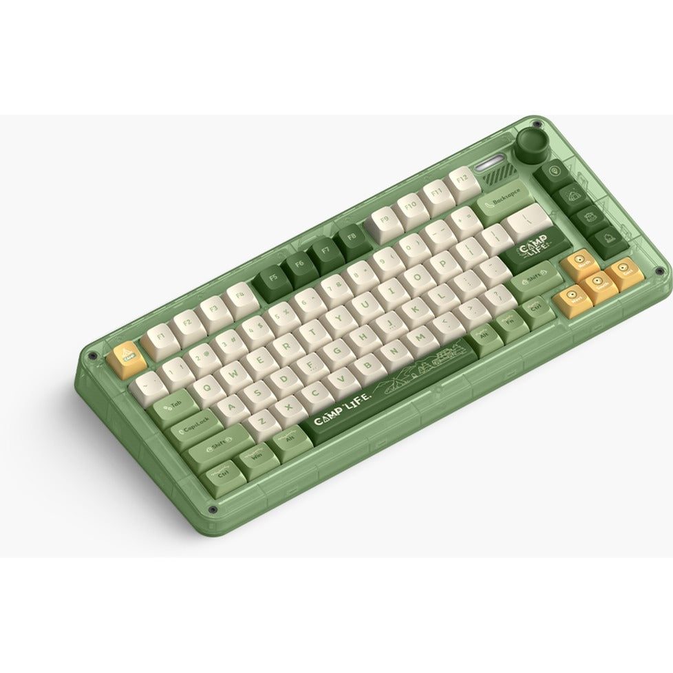 Teclado mecánico inalámbrico para acampar Iqunix zx75 (verde, diseño estadounidense (qwerty), rojo silencioso cherry mx, 75%, leds rgb, intercambiable en caliente, pbt de doble disparo, 2,4 ghz | bluetooth 5.1 | usb-c)