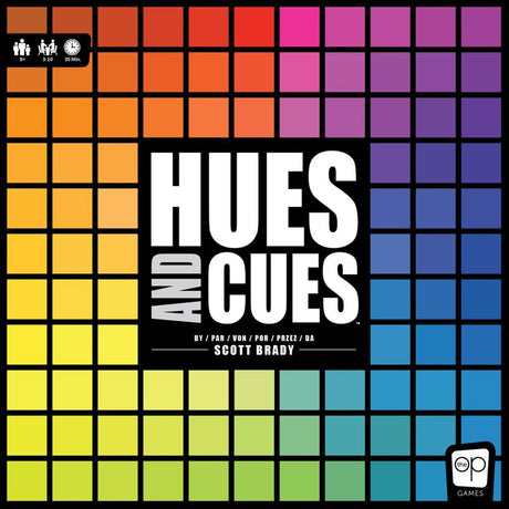 Juego de mesa Hues and Cues de la red europea de jugadores (inglés, francés, 3 a 6 jugadores, 30 minutos, a partir de 8 años)
