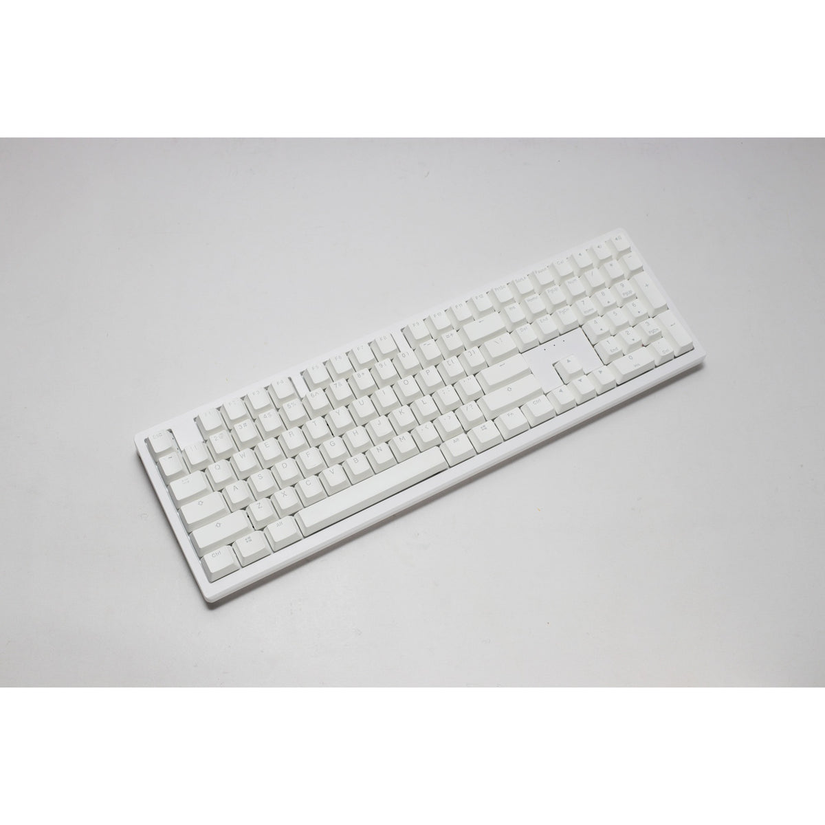 Teclado mecánico para juegos Ducky zero 6108 blanco puro rgb (blanco, diseño estadounidense (qwerty), azul cherry mx2a, 100%, leds rgb, pbt de doble disparo, intercambio en caliente, 2,4 ghz | bluetooth | usb-c)