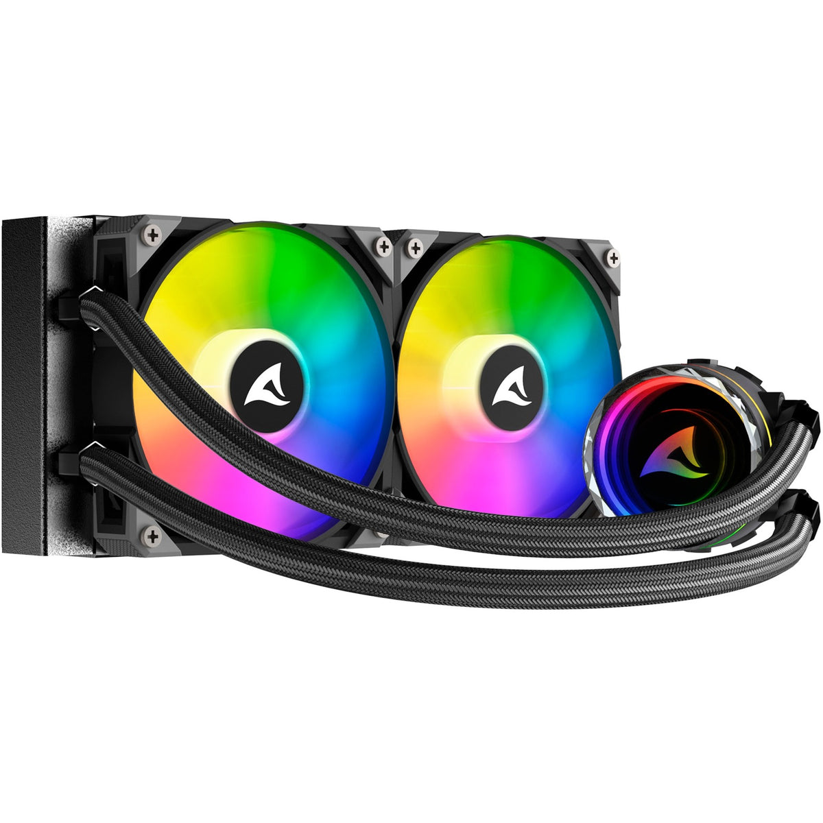 Sharkoon s80 rgb refrigeración por agua (negro, conector de ventilador pwm de 4 pines)