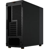 Carcasa de torre midi norte con diseño fractal (color madera negra | 2x USB-A | 1x USB-C)