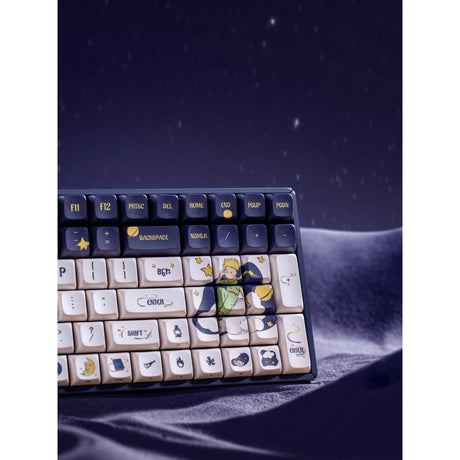 Teclado mecánico para juegos Iqunix F97 Starry Tryst RGB (azul oscuro, diseño de EE. UU. (QWERTY), Iqunix Little Prince, 96 %, LED RGB, intercambiable en caliente, PBT, 2,4 GHz | Bluetooth 5.1 | USB-C)