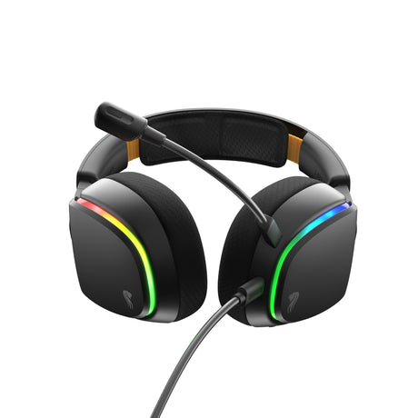 Glorious ghs eterna rgb - auriculares estéreo para juegos rgb, auriculares supraaurales para juegos (negro, pc, ps5, ps4, switch, usb-c)
